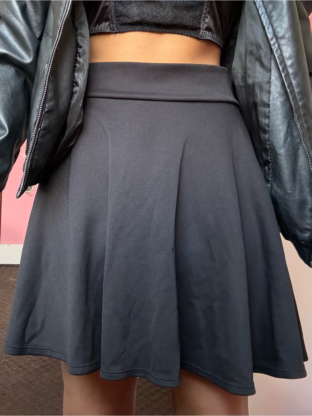 Johnny - Black Circle Skater Skirt